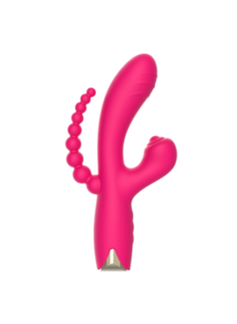 Vibromasseur triple stimulation USB rose Snappy Bunny - WS-NV062CPNK